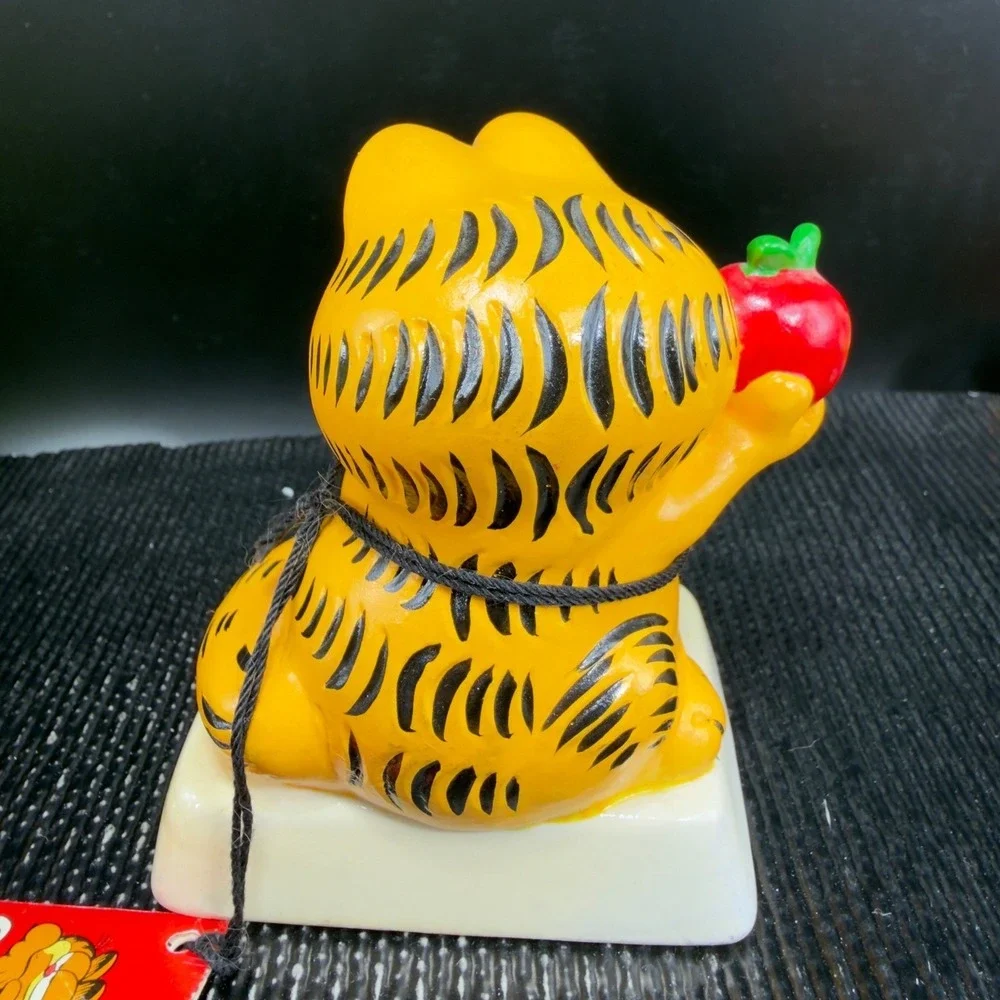Vintage Garfield Enesco Ceramic Figurine Brownie Points Apple 1981 Japan Tag‎